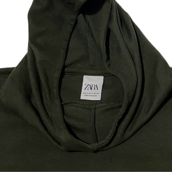 Zara Women’s Hoodie 3/4 Sleeves Green TShirt Size:S - Picture 5 of 5